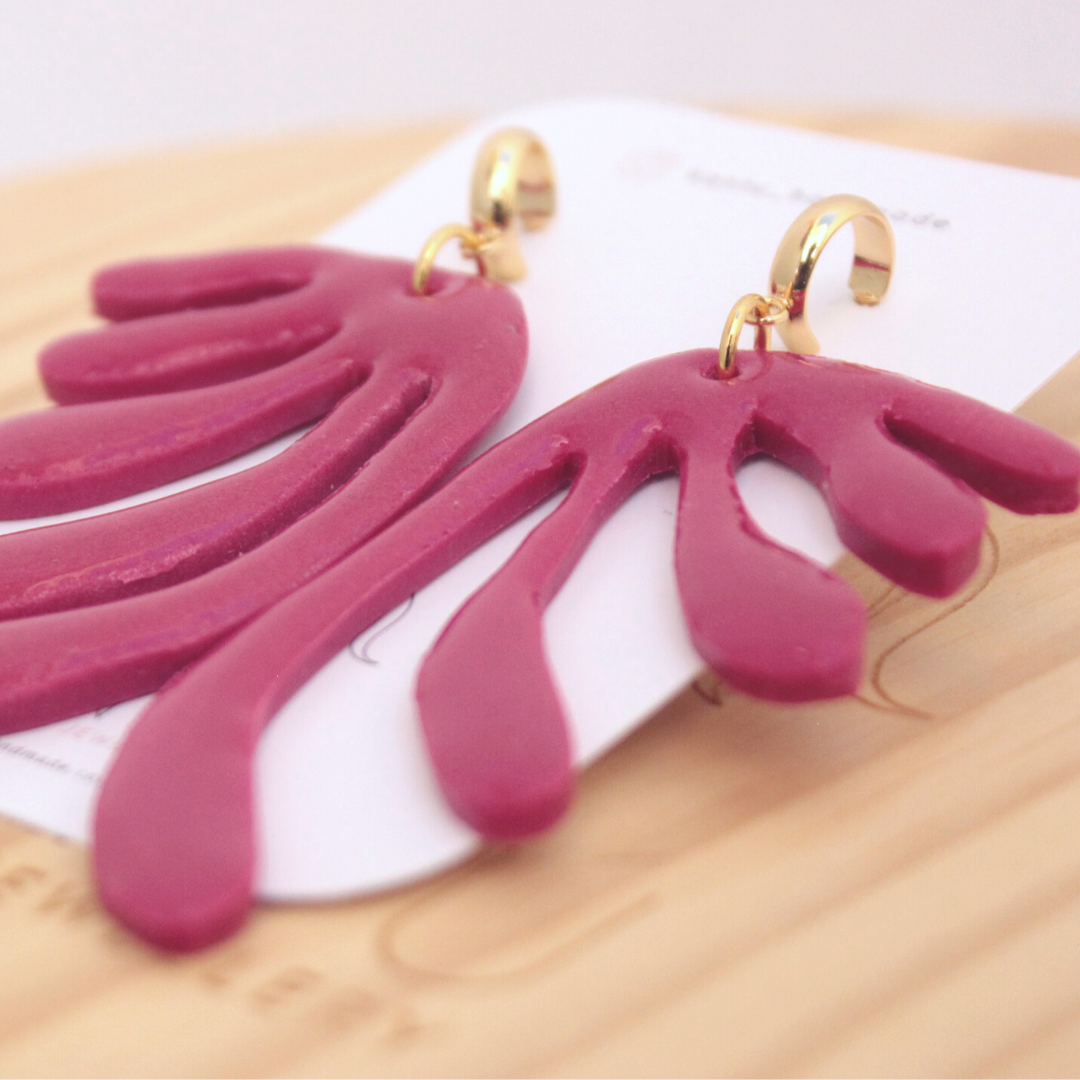 Pendientes Coralina en Fucsia
